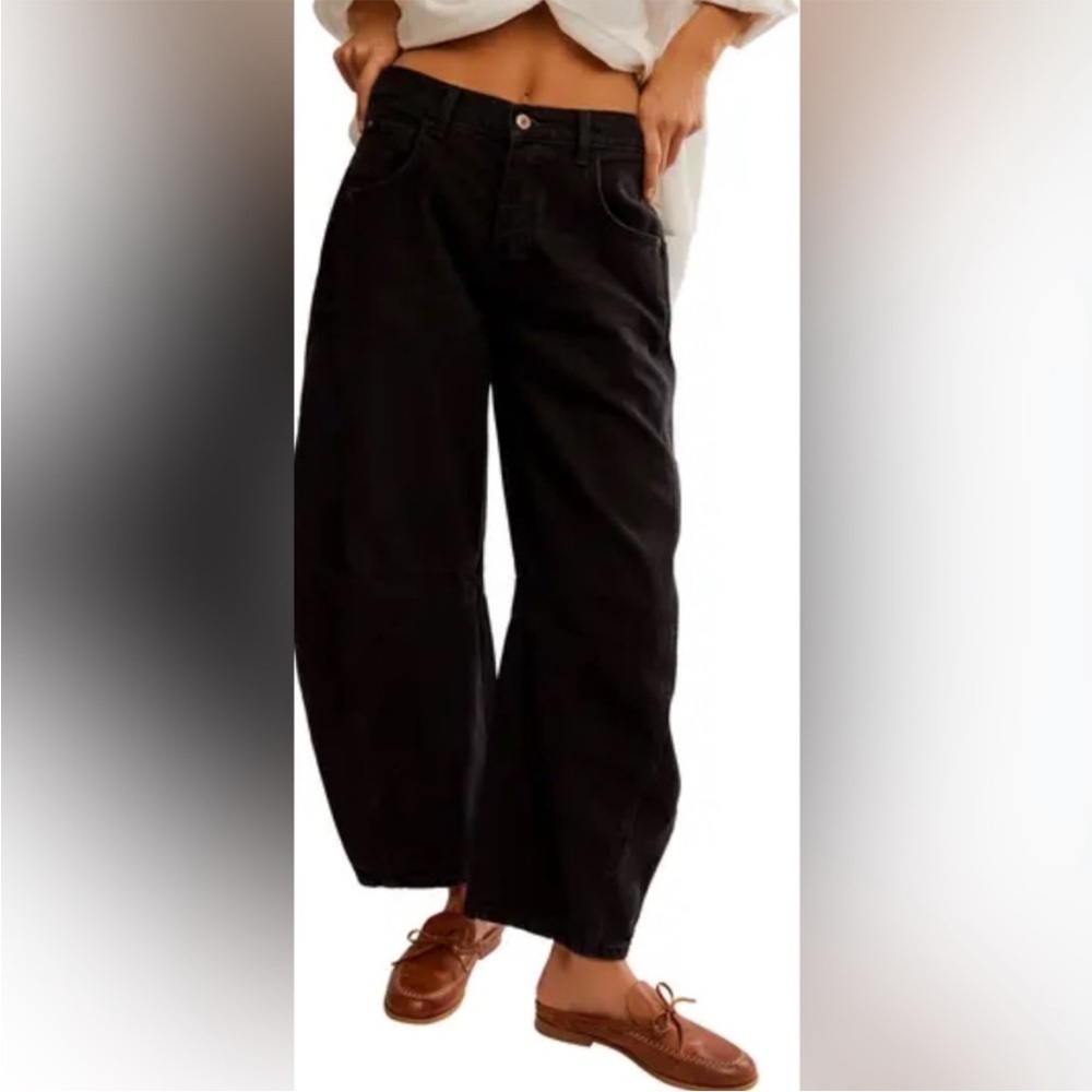 Free People Good Luck Mid Rise Barrel Pants